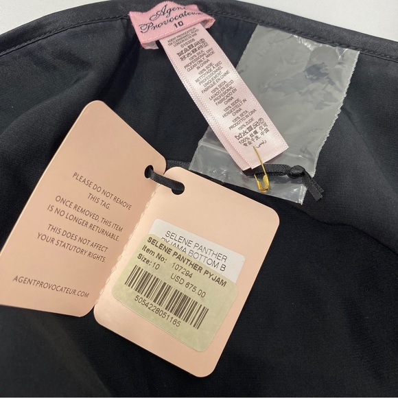 Agent Provocateur Selene Black Silk Pants NWT $675 - Picture 9 of 10